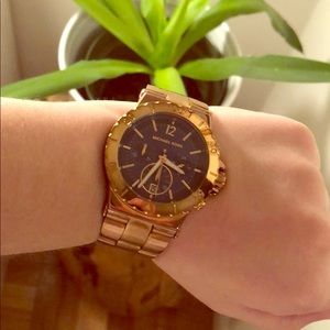 Rose gold with blue center Michael kors watch